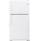 GE 21.9 Cu. Ft. White Top Freezer Refrigerator Exterior