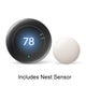 Google Nest Learning Thermostat (4th gen) includes Nest Temperature Sensor (2nd gen) - Polished Silver