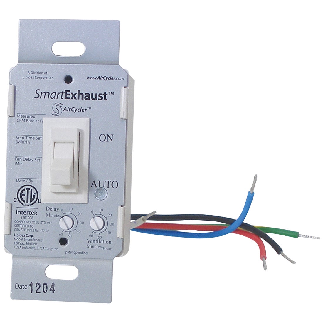 AirCycler SmartExhaust™ Toggle Wall Switch Timer White