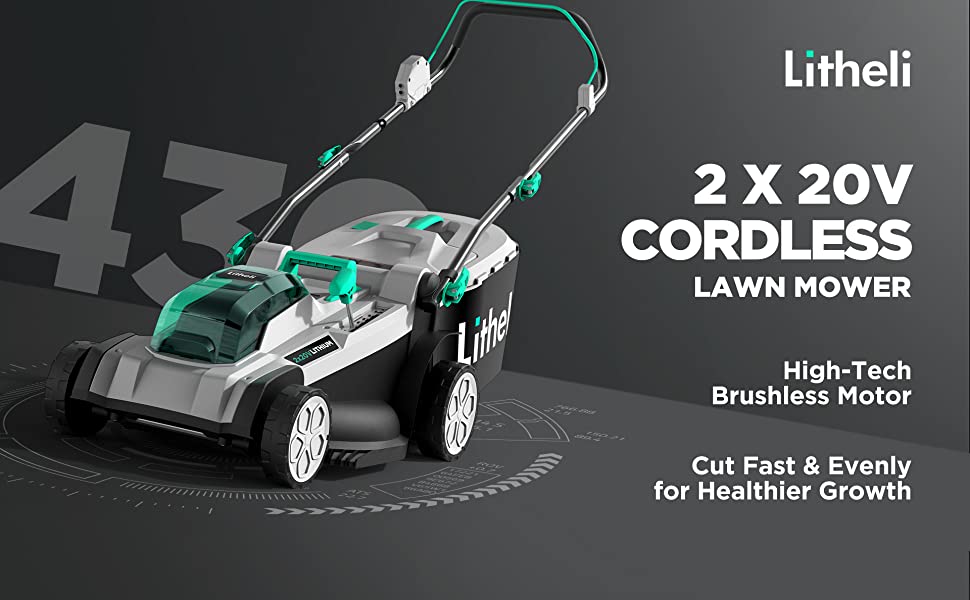 2X 20V Cordless Lawnmower w/ hightech brushless motor