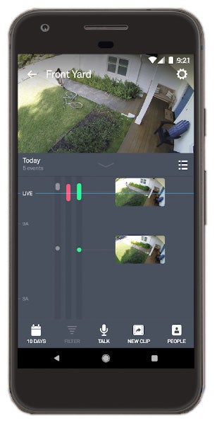 Use Nest Cam outdoor and free Nest app to monitor outside of your home from anywhere