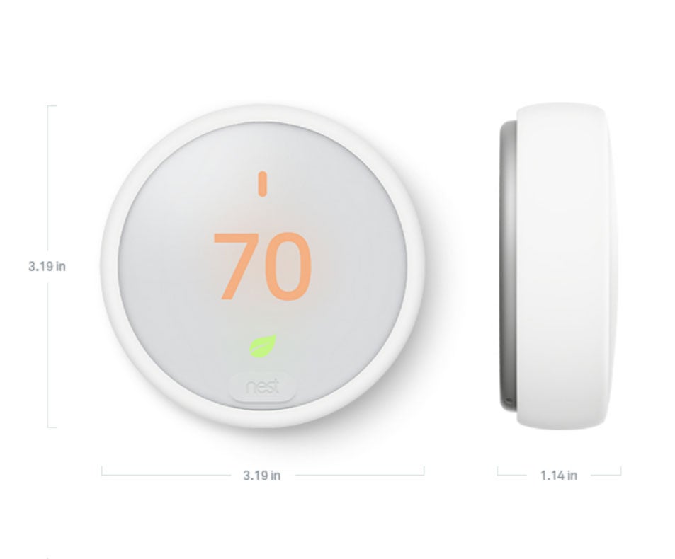 Dimensions of Google Nest Thermostat E